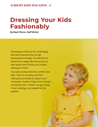 Free Stylish Kids Magazine Template to Edit Online