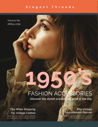 Free Vintage Style Magazine Template to Edit Online
