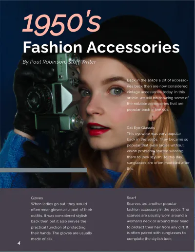 Free Vintage Style Magazine Template to Edit Online