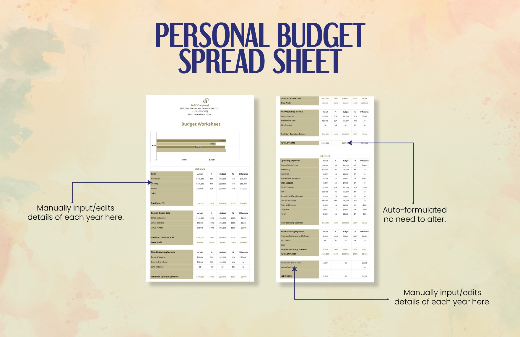 Simple Budget Worksheet Template