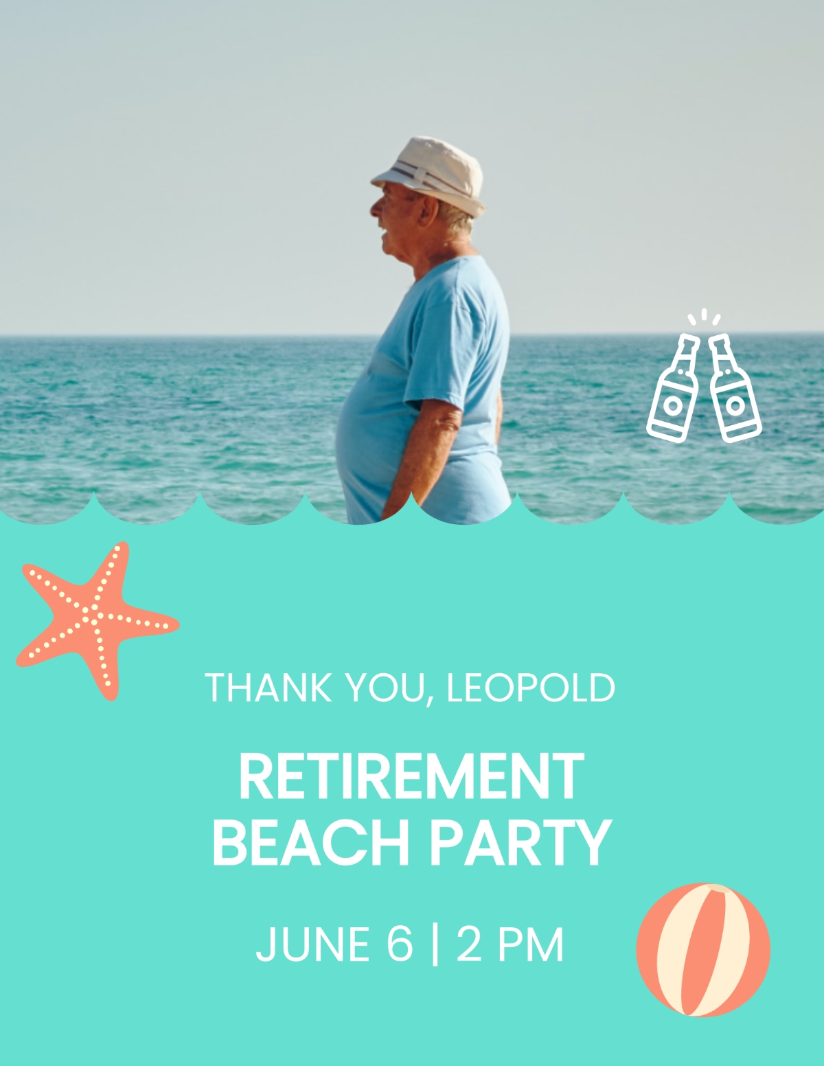 Retirement Beach Party Flyer