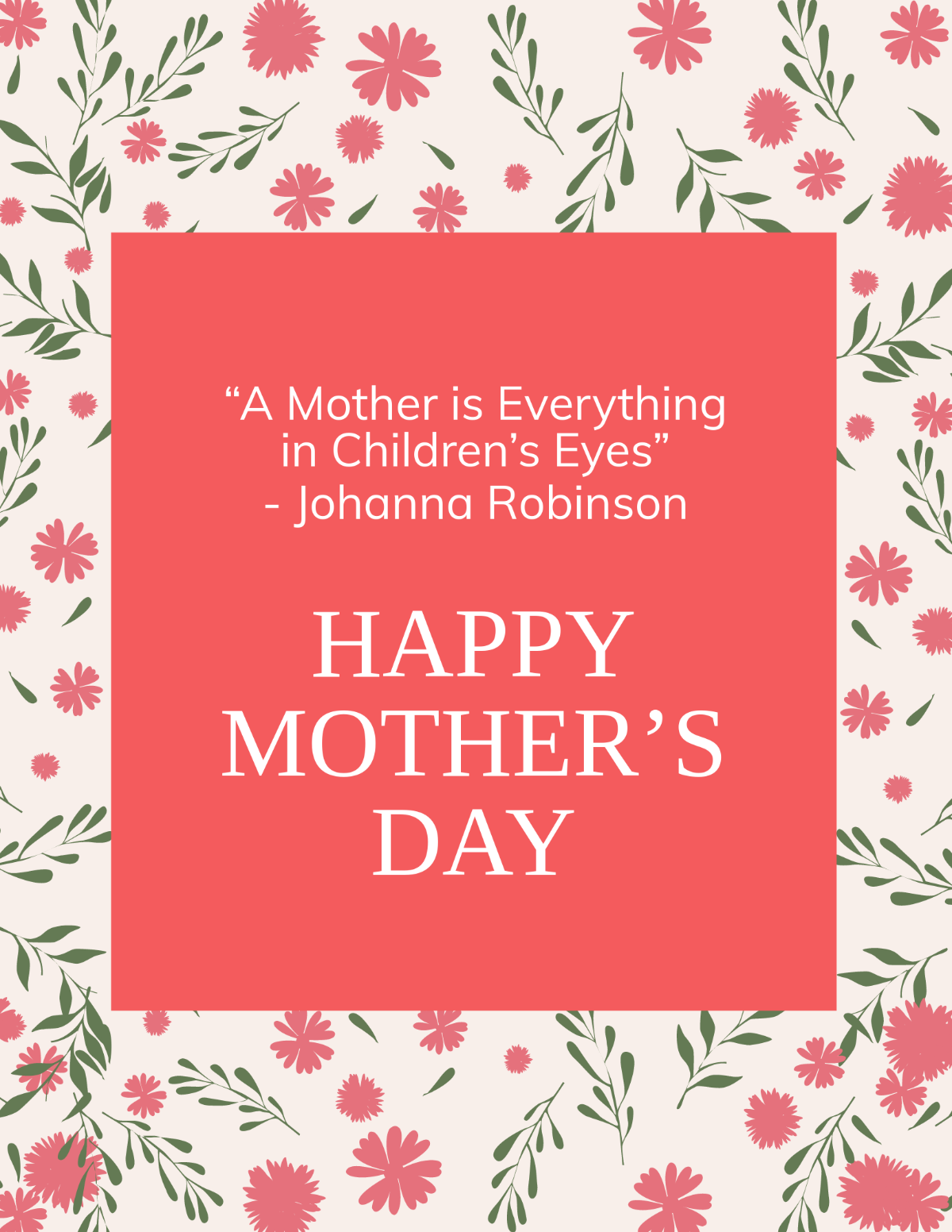 Mother's Day Quote Flyer Template