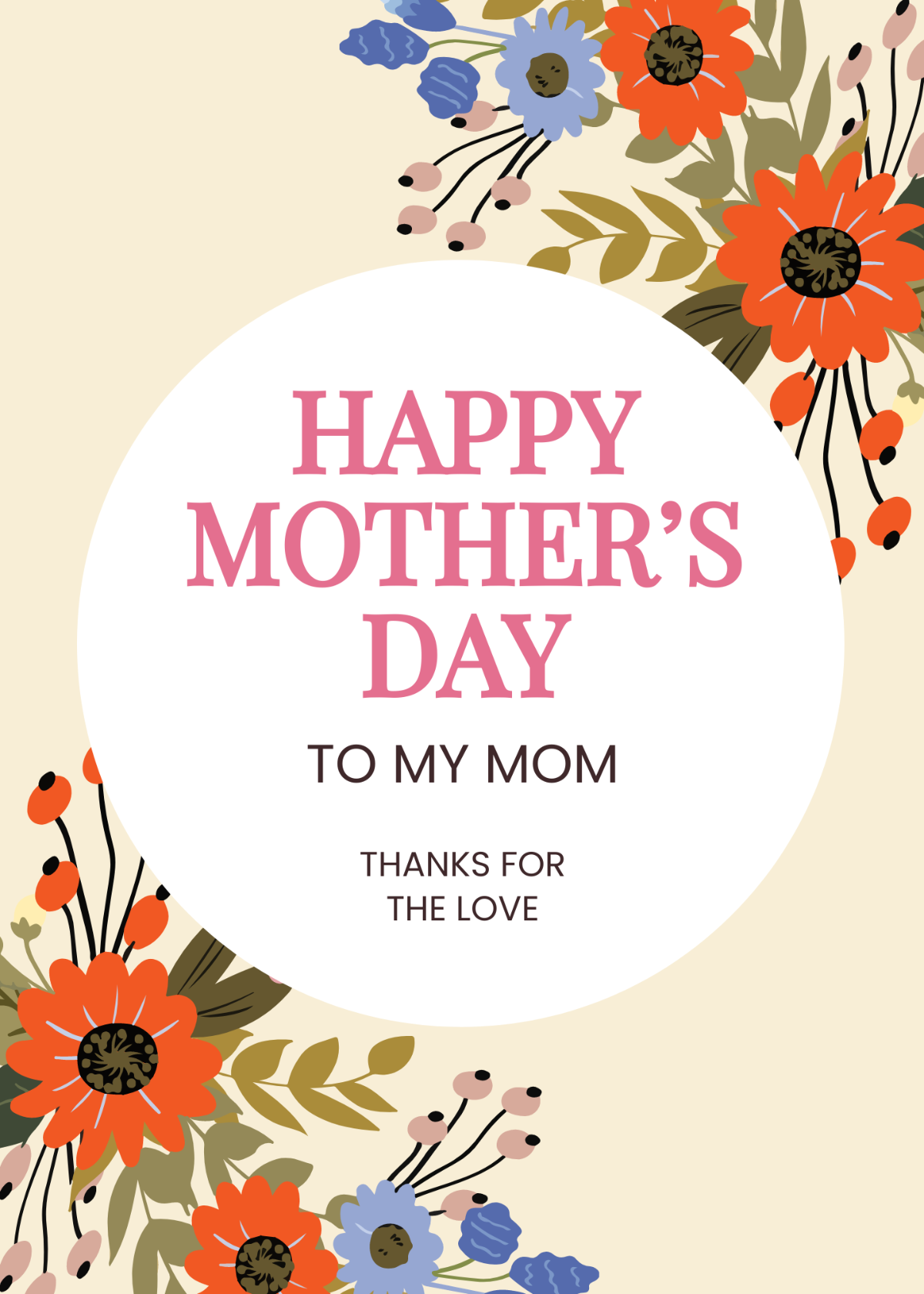 Happy Mother's Day Card Template