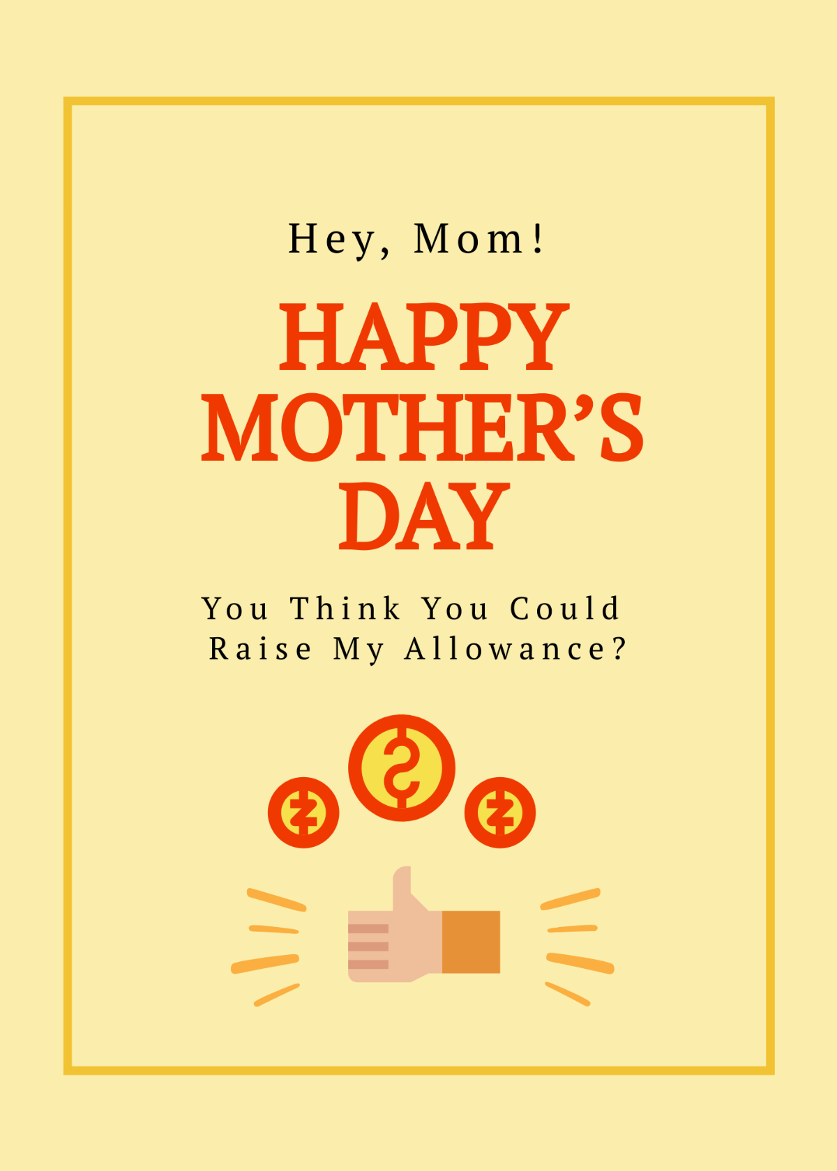Funny Mother's Day Card Template