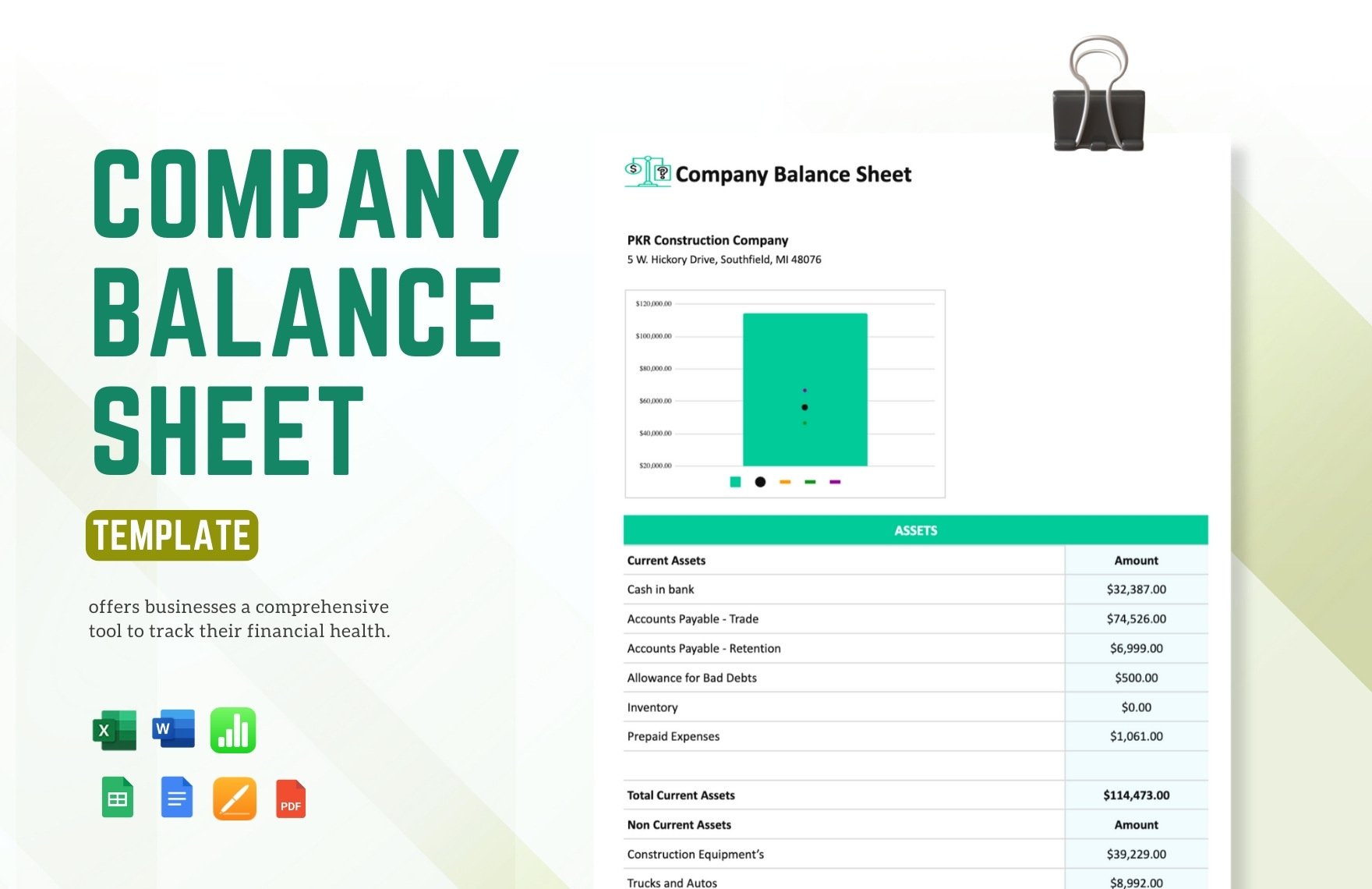 Company Balance Sheet Template in Word, Google Docs, Excel, PDF, Google Sheets, Apple Pages, Apple Numbers