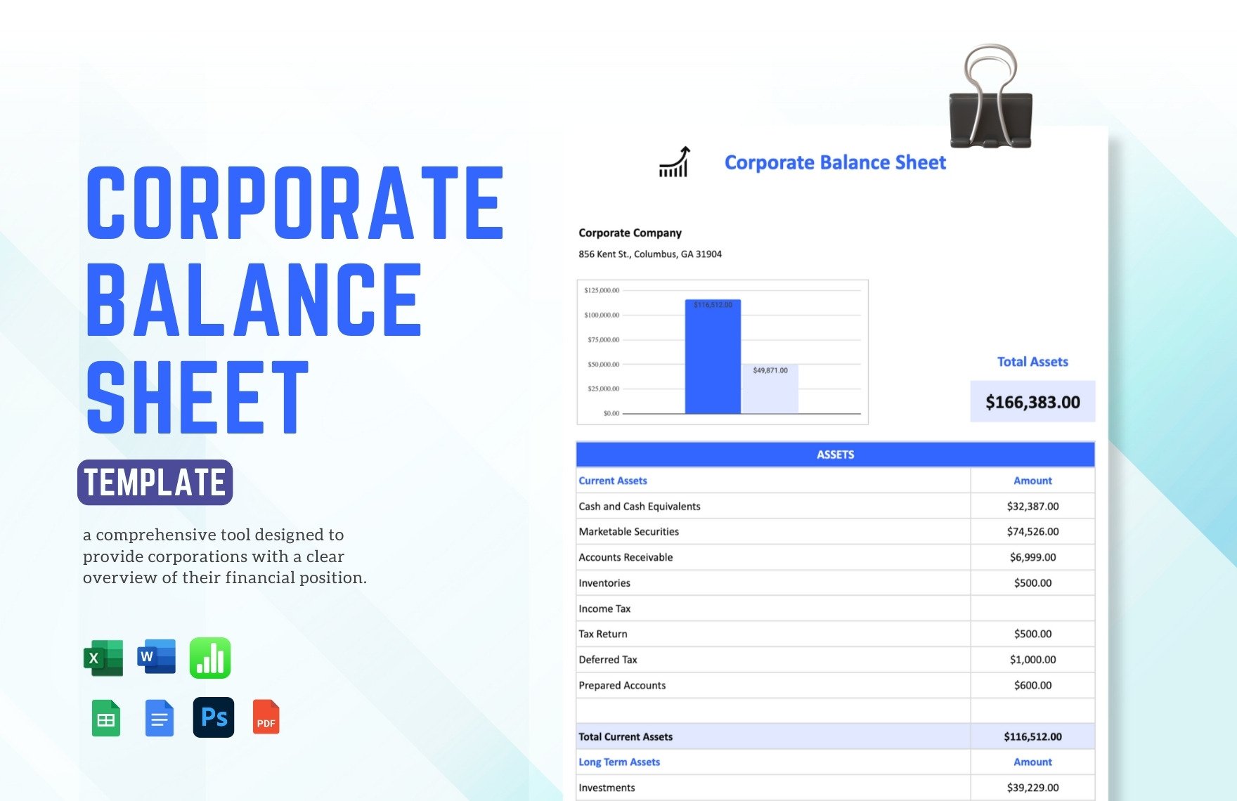 Corporate Balance Sheet Template in Word, Google Docs, Excel, PDF, Google Sheets, PSD, Apple Numbers