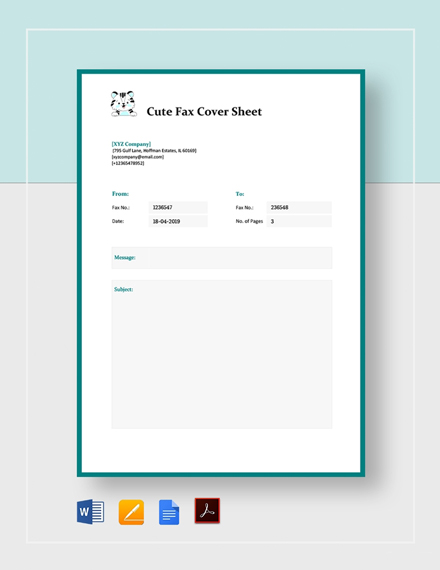 cute fax cover sheet template google docs word apple pages pdf template net