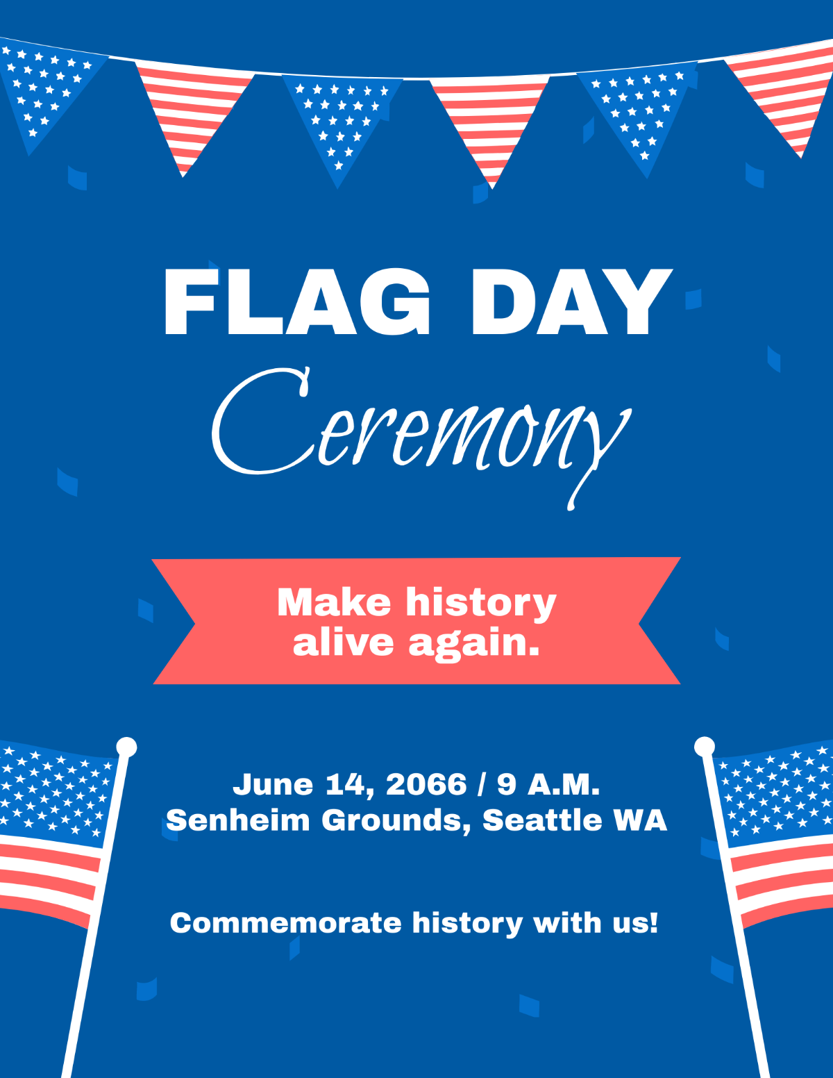 Free Flag Day Ceremony Flyer Template