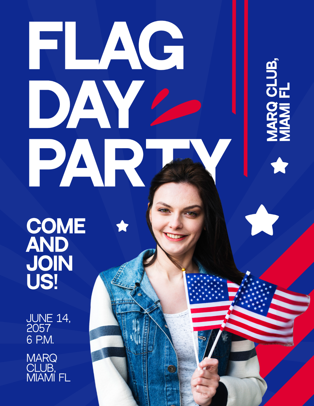 Flag Day Party Flyer Template - Edit Online & Download