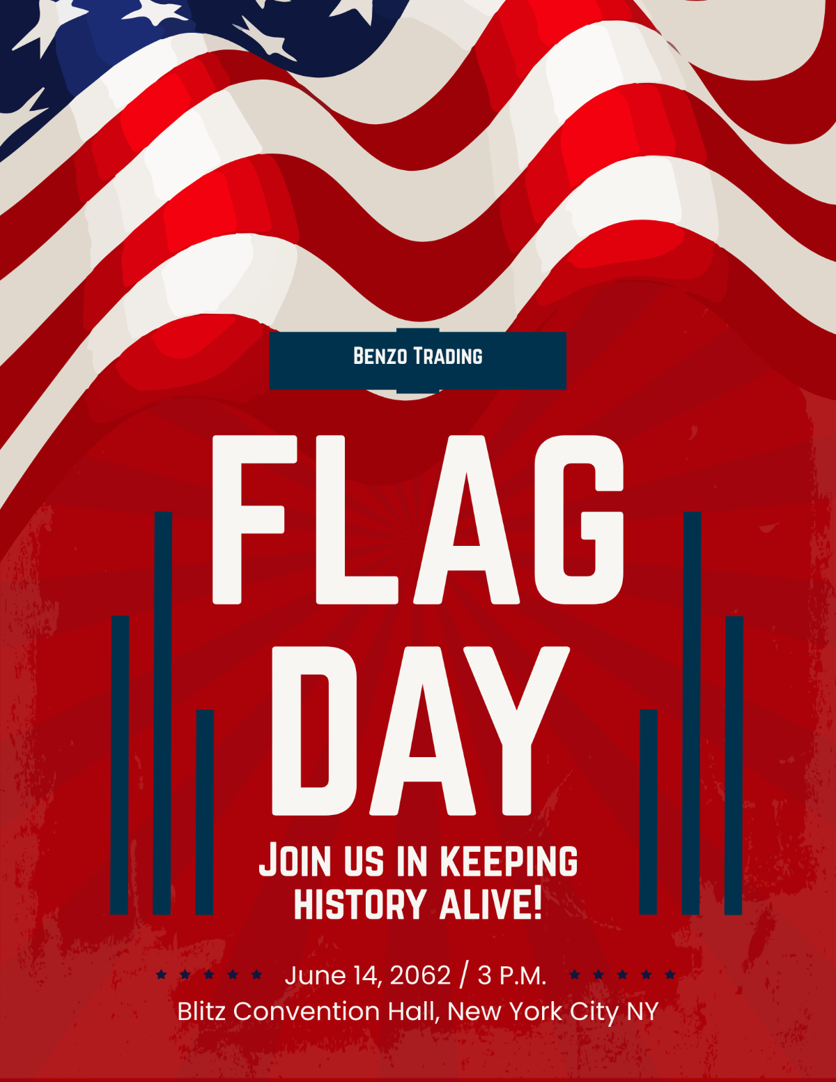 Vintage Flag Day Flyer Template - Edit Online & Download