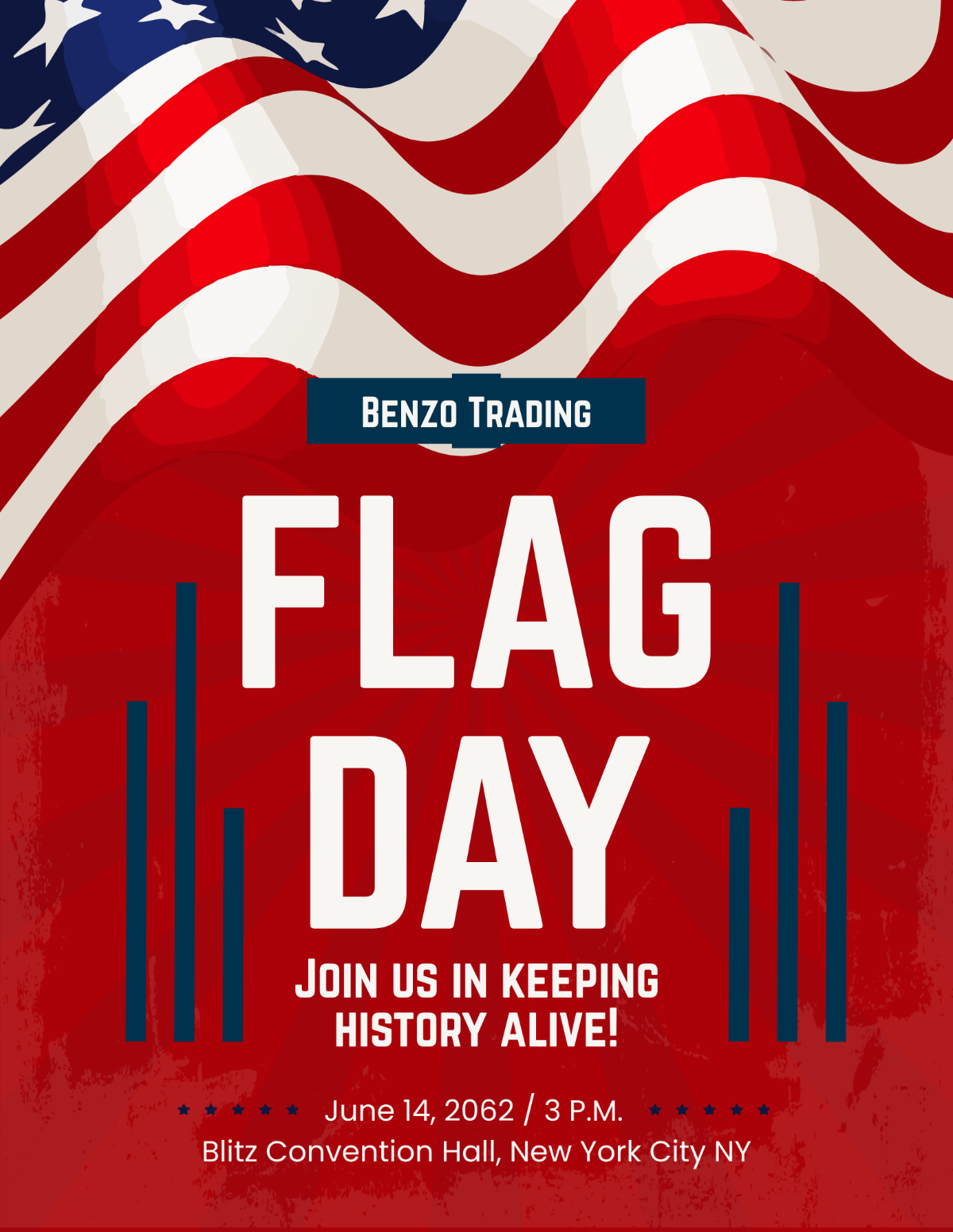 Vintage Flag Day Flyer Template
