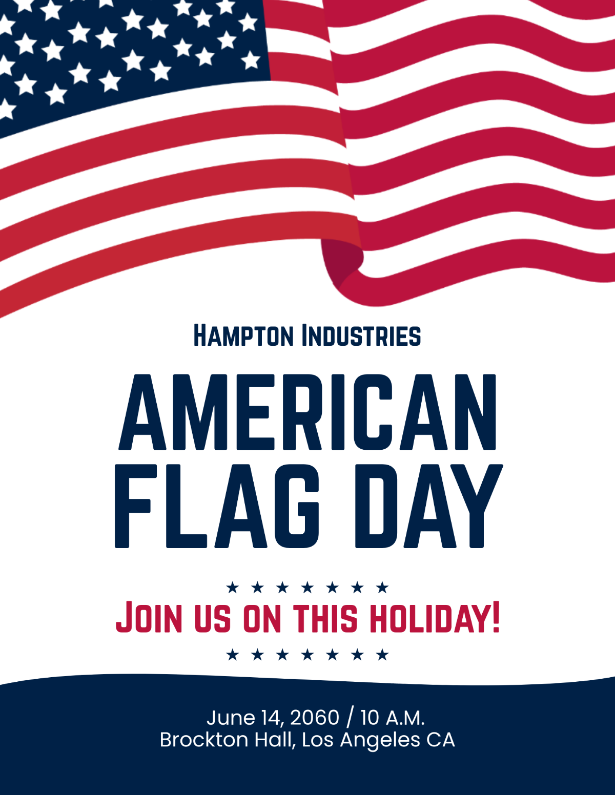Free American Flag Day Flyer Template