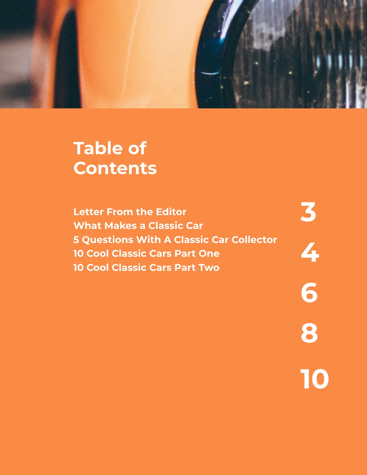 Free Classic Car Magazine Template to Edit Online