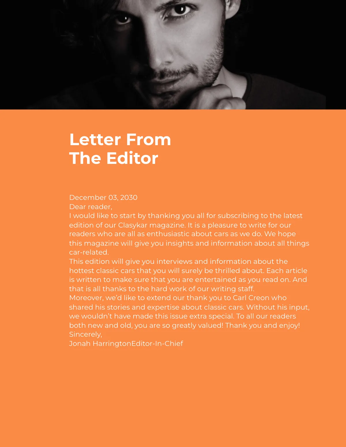 Free Classic Car Magazine Template to Edit Online