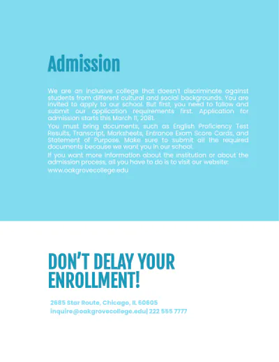 Free College Prospectus Template to Edit Online