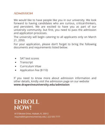 Free University Prospectus Template to Edit Online
