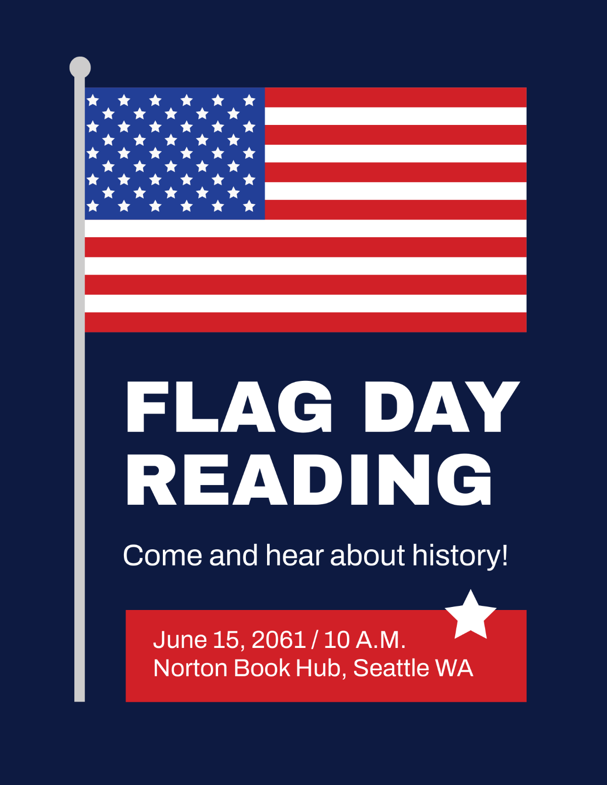 Simple Flag Day Flyer Template - Edit Online & Download