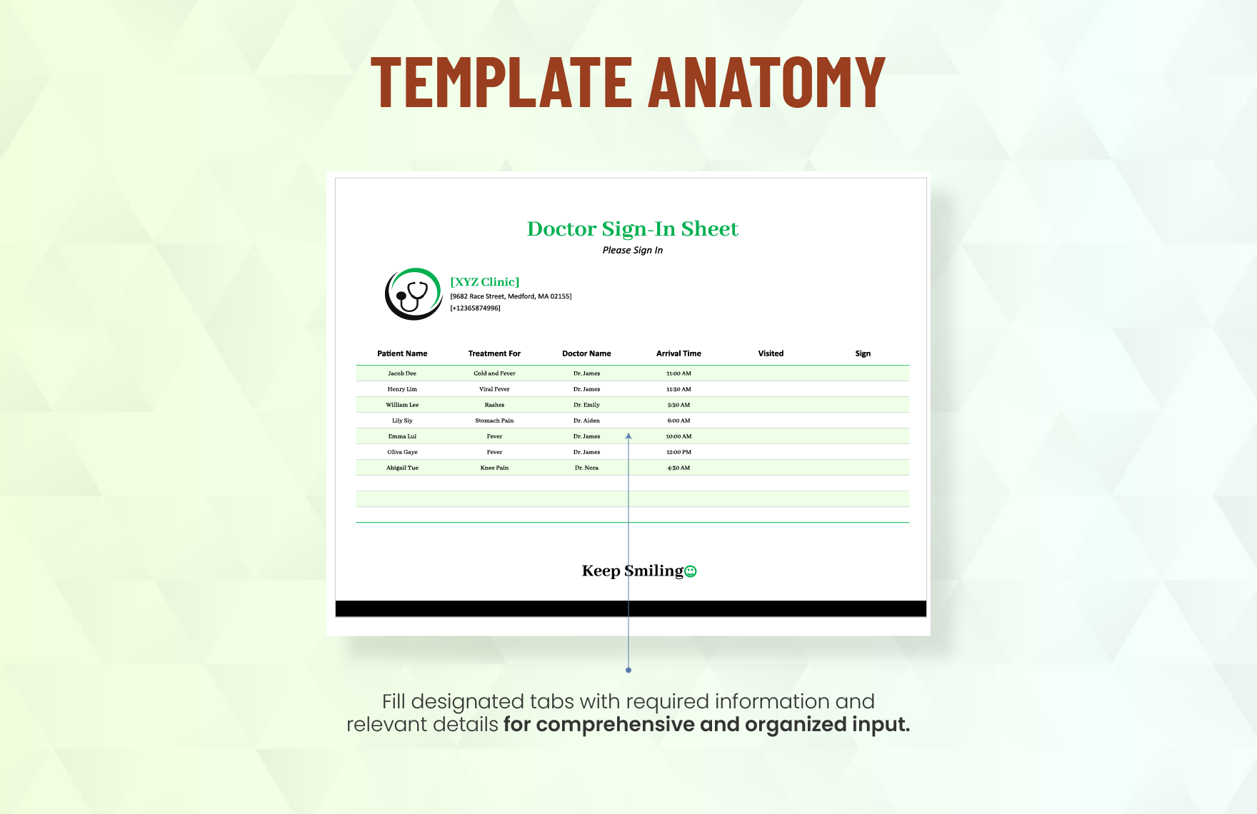 Doctor Sign In Sheet Template