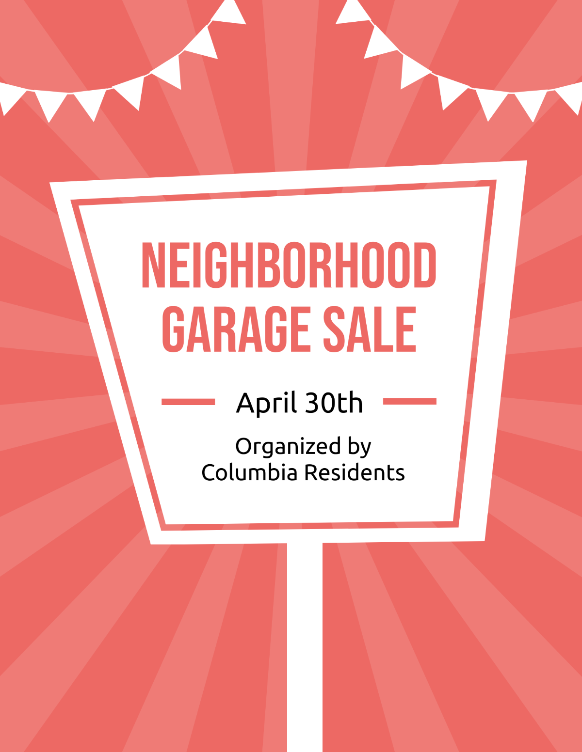 Neighborhood Garage Sale Flyer  Template