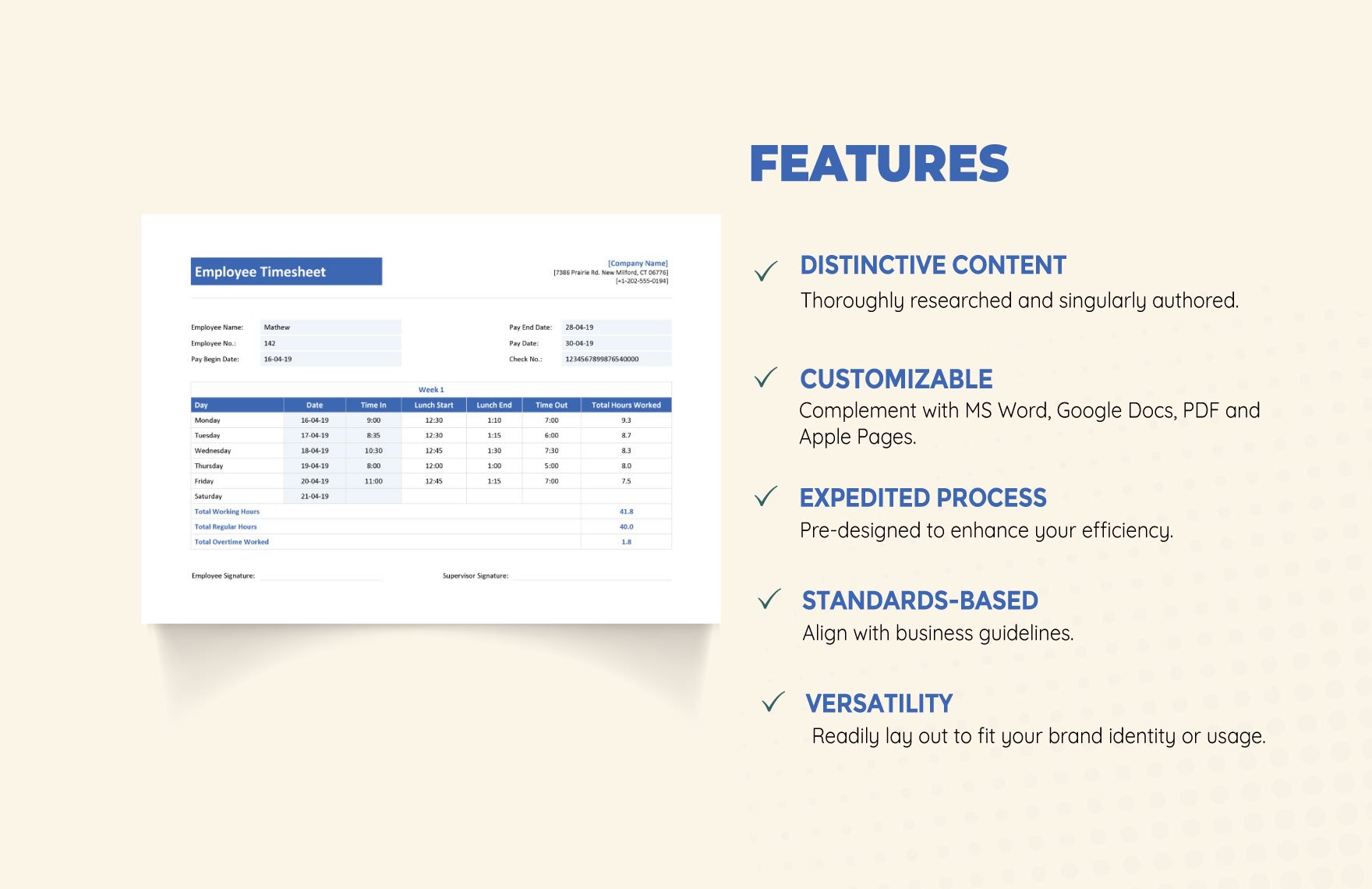 Employee Timesheet Template