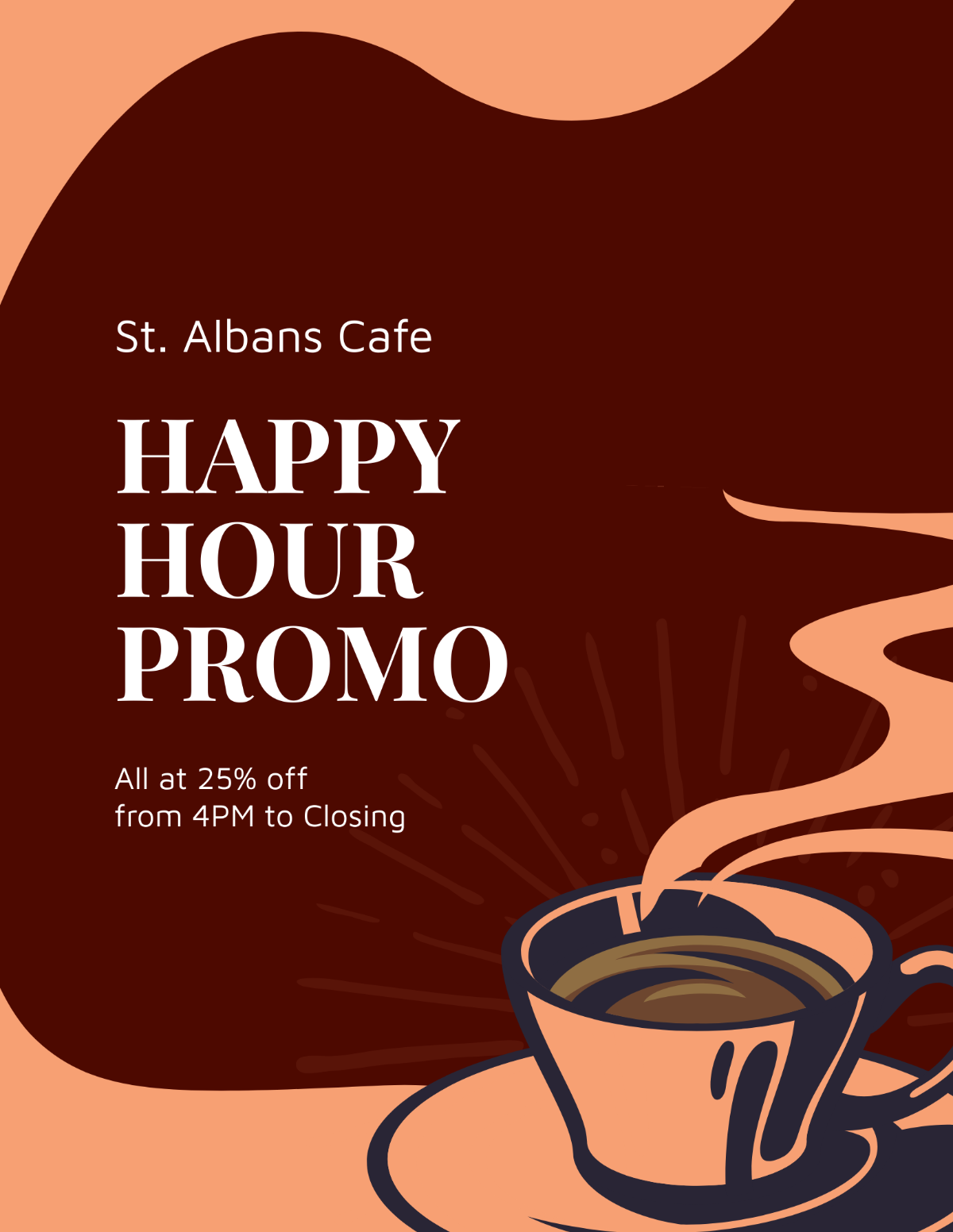 Happy Hour Promotion Flyer Template - Edit Online & Download