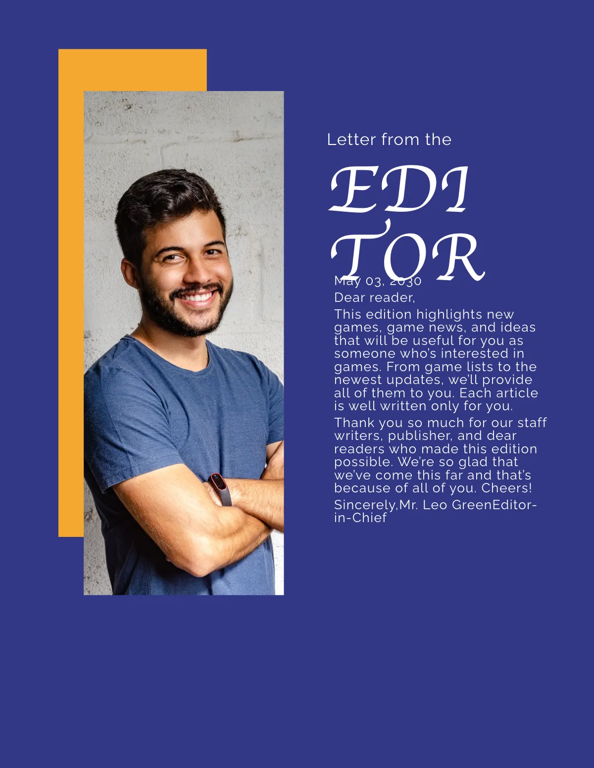 Free Simple Gaming Magazine Template to Edit Online