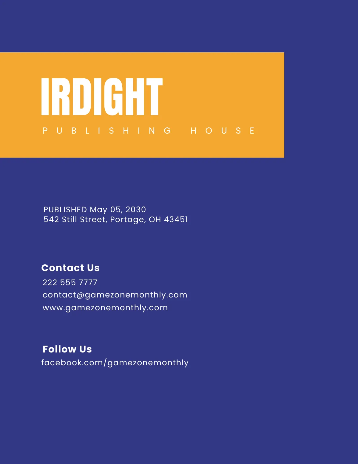 Free Simple Gaming Magazine Template to Edit Online