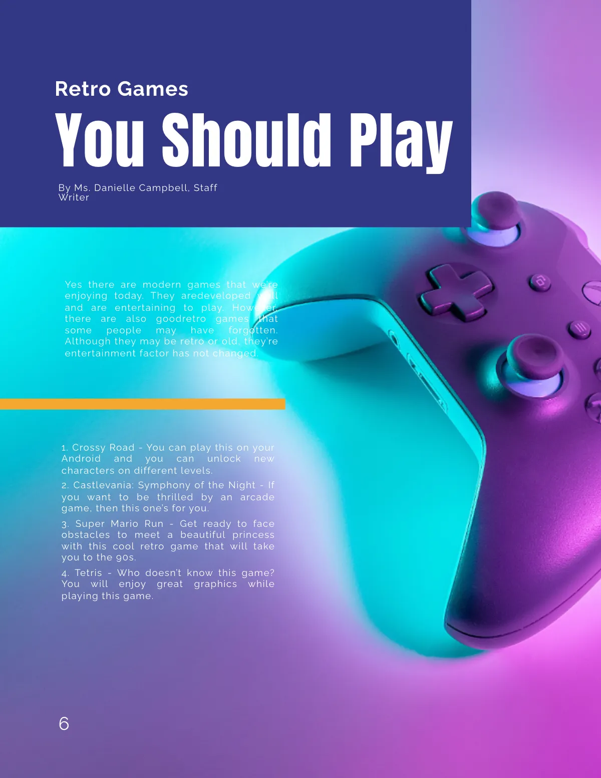 Free Simple Gaming Magazine Template to Edit Online