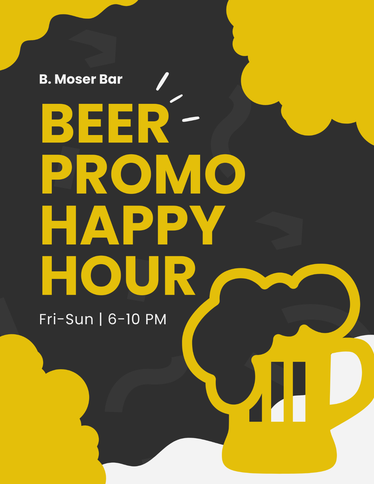 Happy Hour Beer Promotion Flyer Template - Edit Online & Download