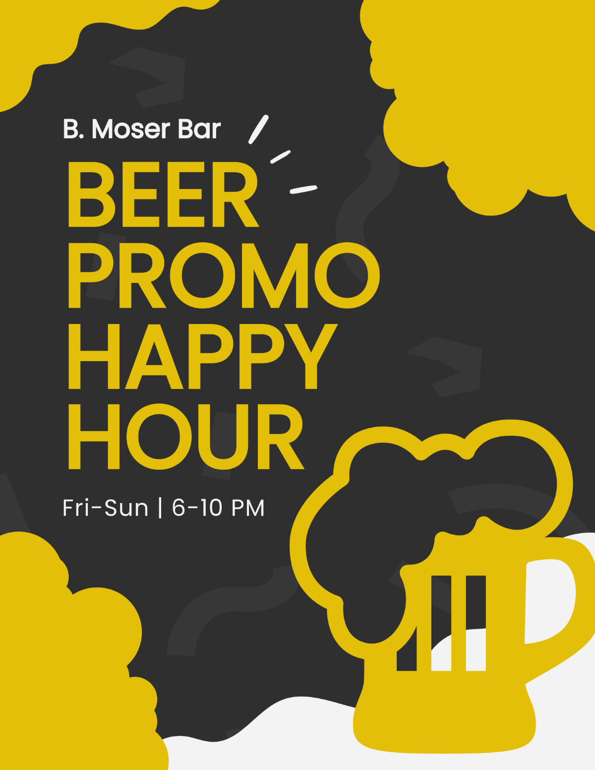 Happy Hour Beer Promotion Flyer Template