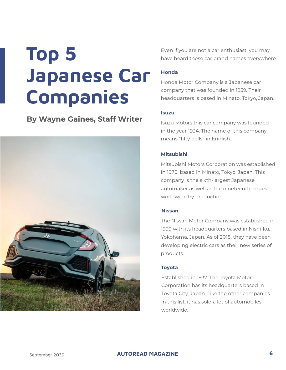 Free Automobile Classic Magazine Template to Edit Online