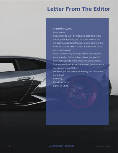 Free Automobile Classic Magazine Template to Edit Online