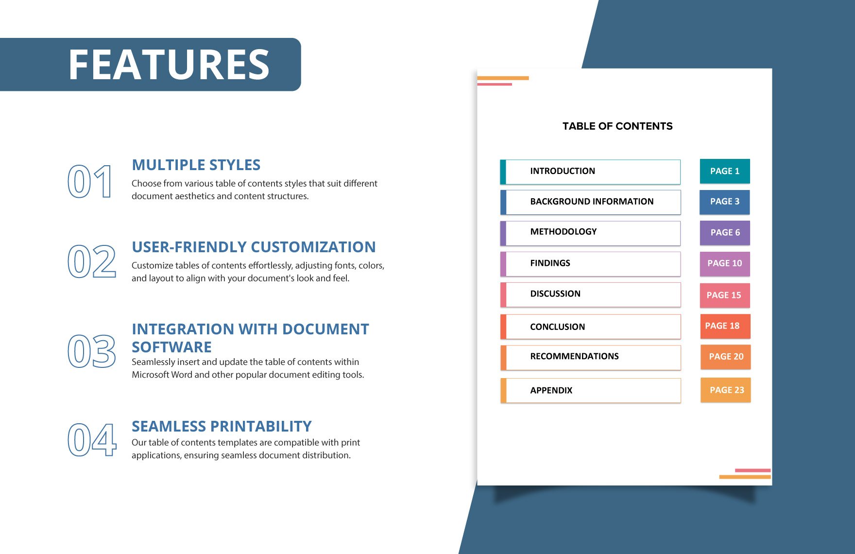Avery Table of Contents Template