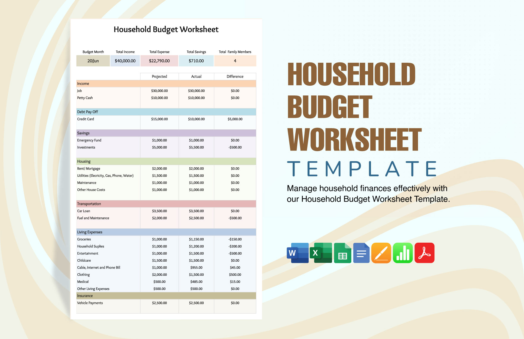 Free Household Budget Templates Editable And Printable Free Household Budget Templates Editable And Printable