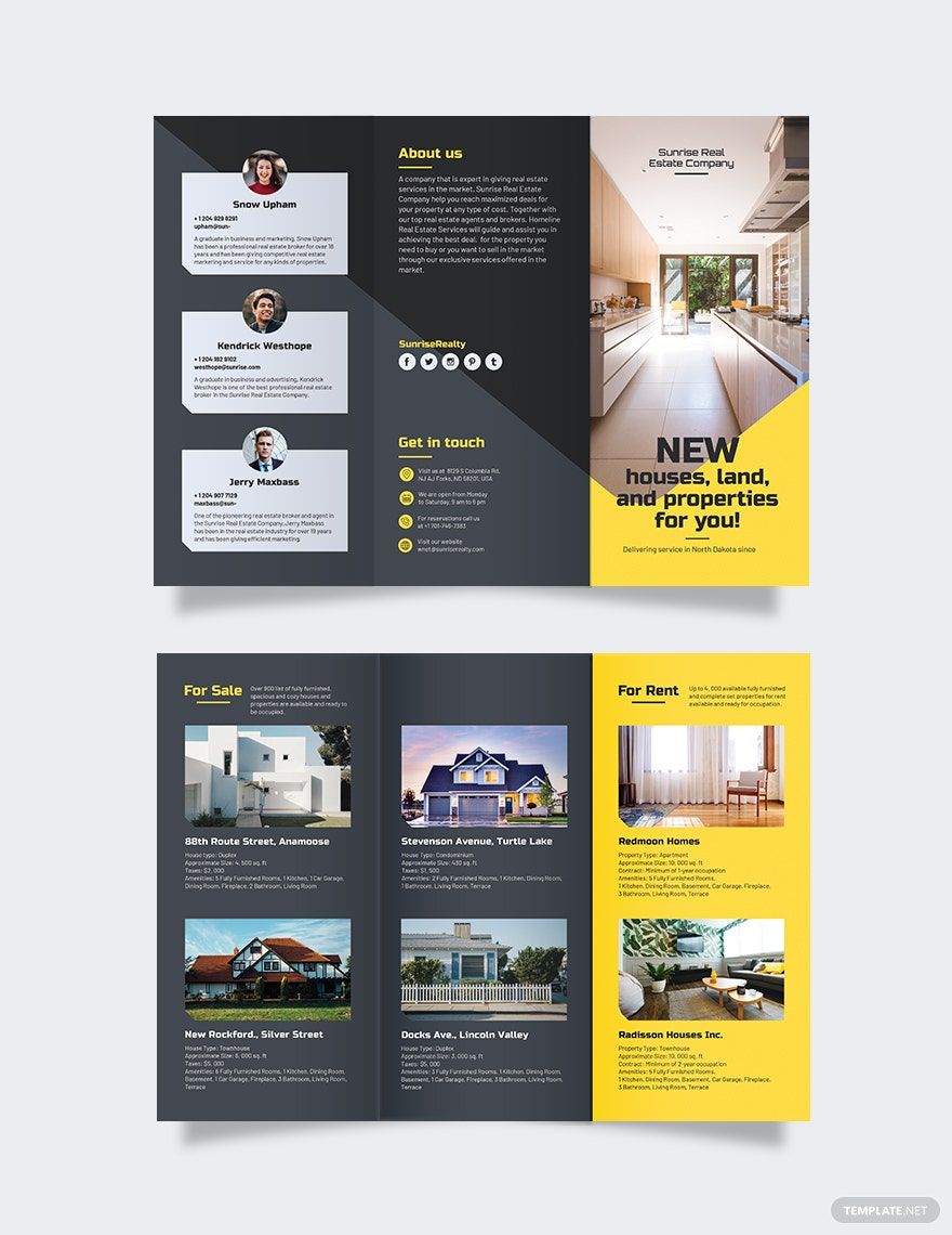 Real Estate Company Tri-Fold Brochure Template