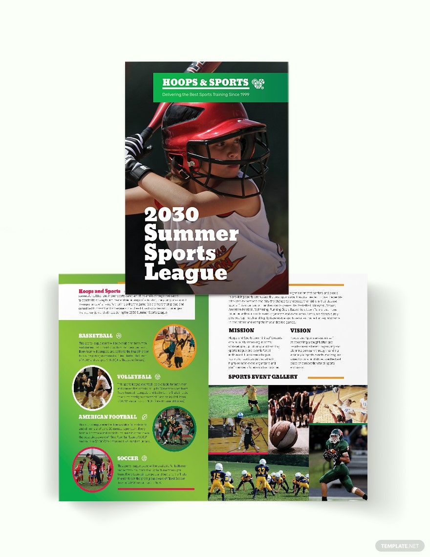 Sports Event Bi-Fold Brochure Template