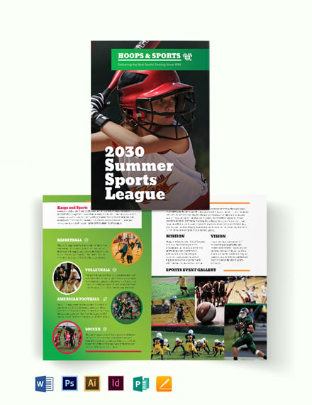 sports event bi fold brochure