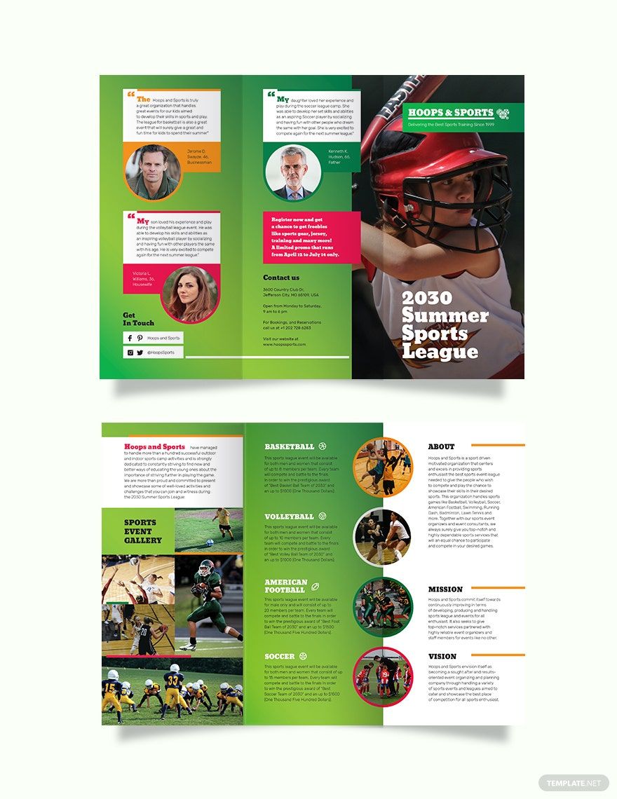 Free Sports Event Tri-Fold Brochure Template