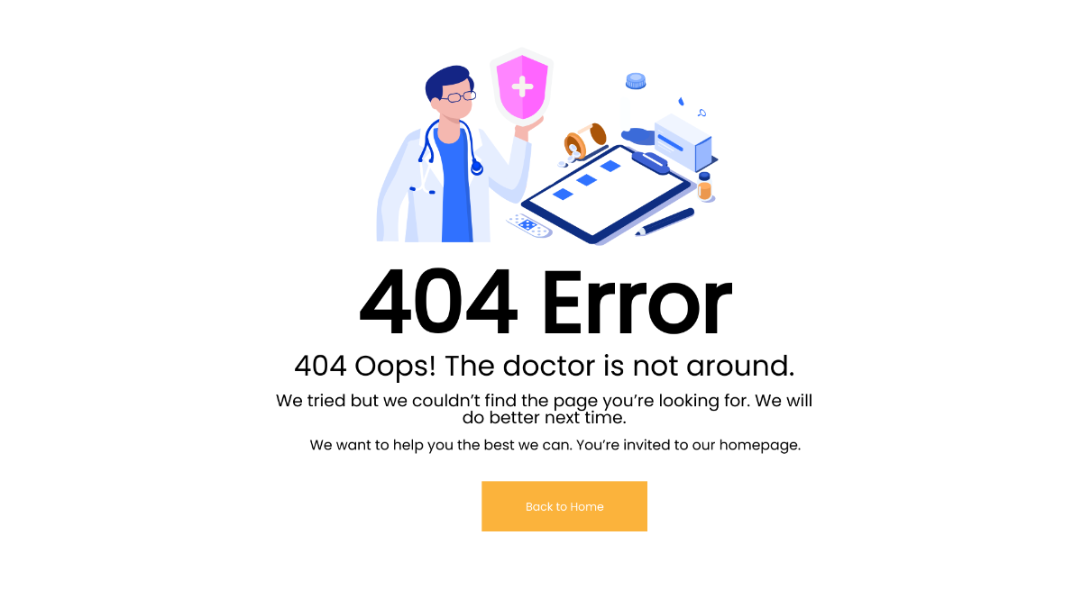 Medical 404 Error Page Template