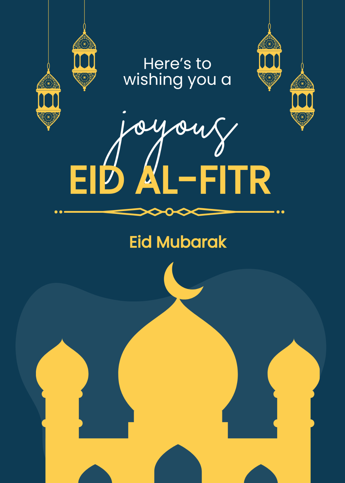 Free Simple Eid al-Fitr Card Template