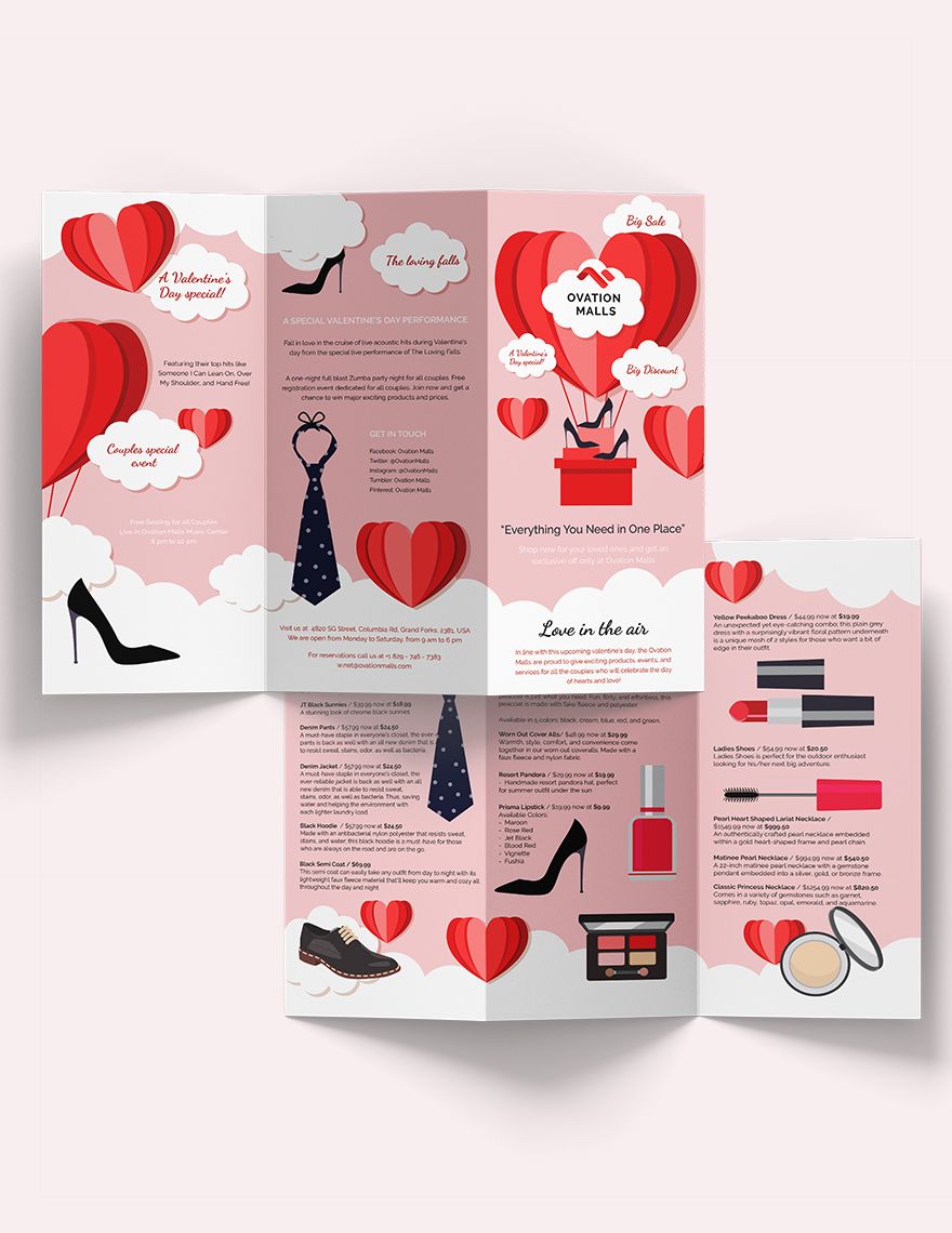 Valentines Day TriFold Brochure Template