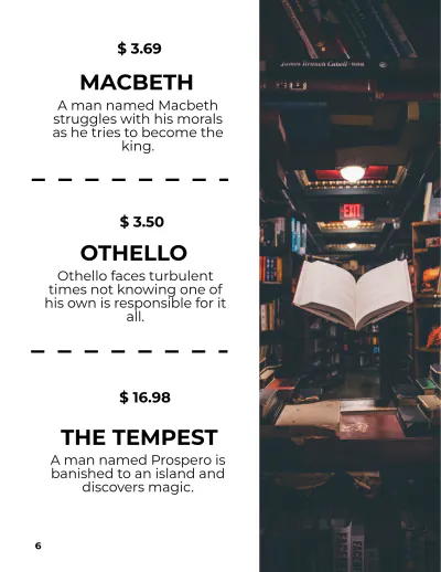 Free Library Book Catalog Template to Edit Online