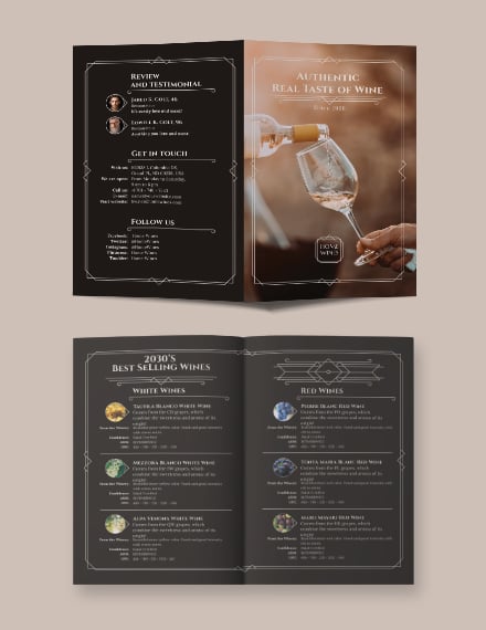 wine bi fold brochure
