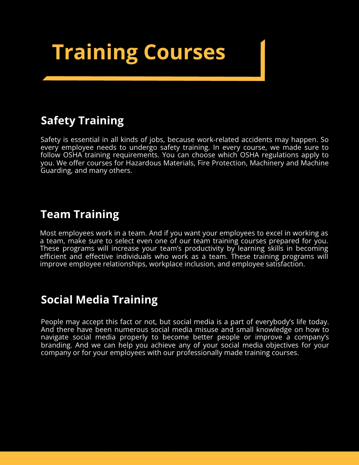 Free Training Prospectus Template to Edit Online