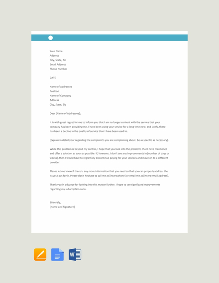 FREE Complaint Letter Against Manager Template Download 1440 Letters 