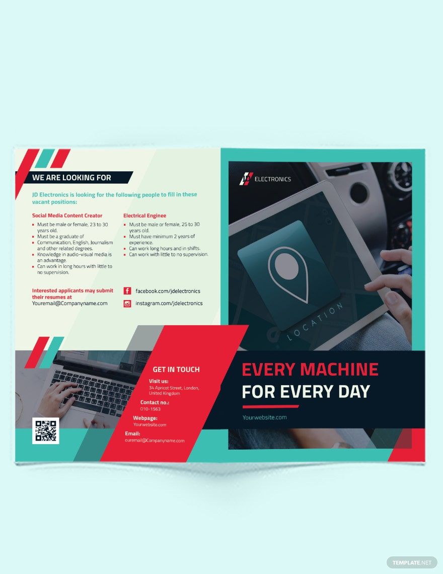 Electronic Company Bi-Fold Brochure Template