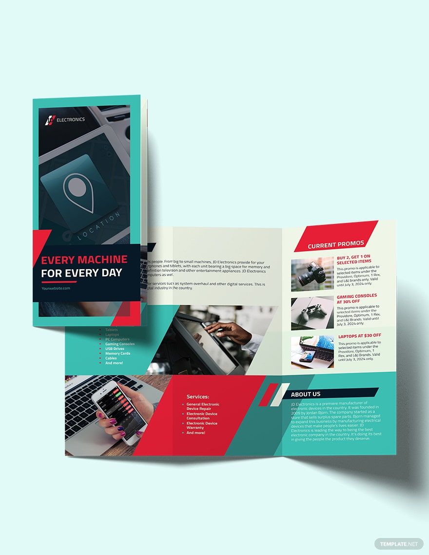 Electronic Company Tri-Fold Brochure Template