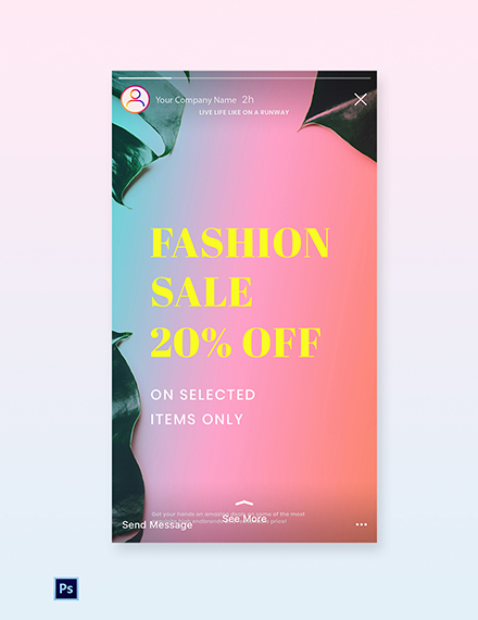 Free Basic Fashion Sale Instagram Story Template to Edit Online