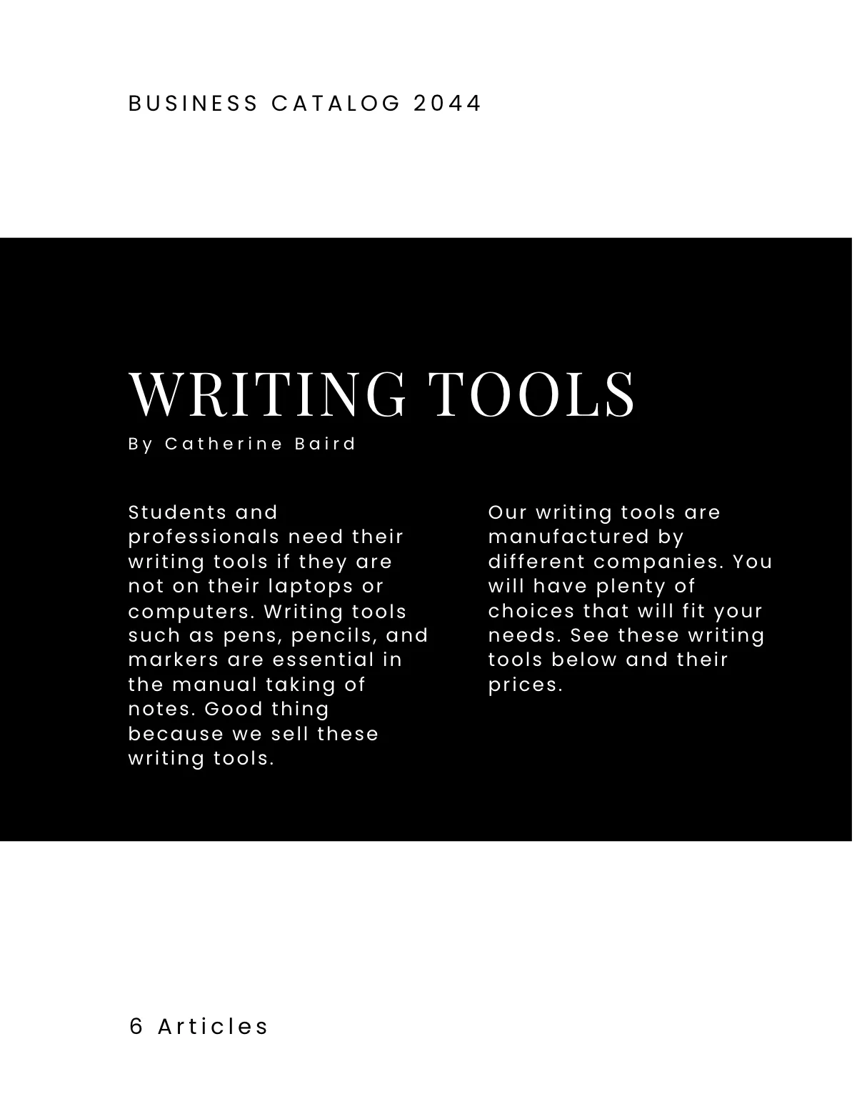 Free Business Catalog Template to Edit Online