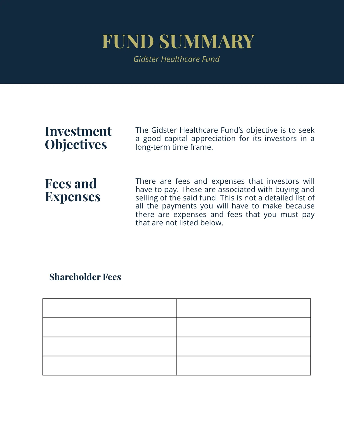 Free Financial Prospectus Template to Edit Online
